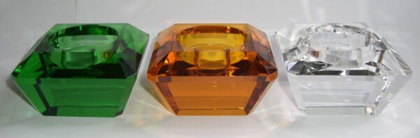 crystal glass square candle holder