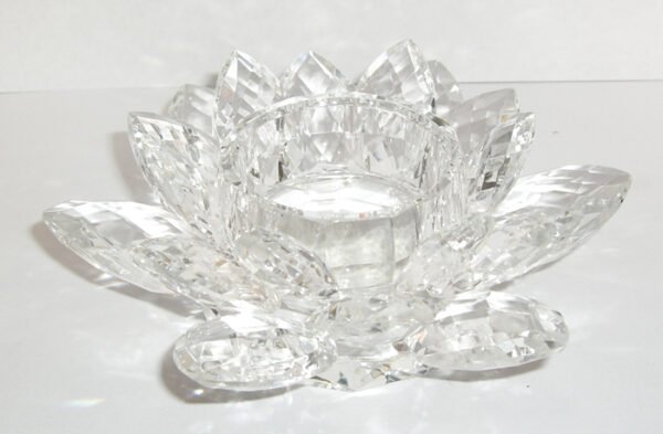 crystal glass candle holder lotus